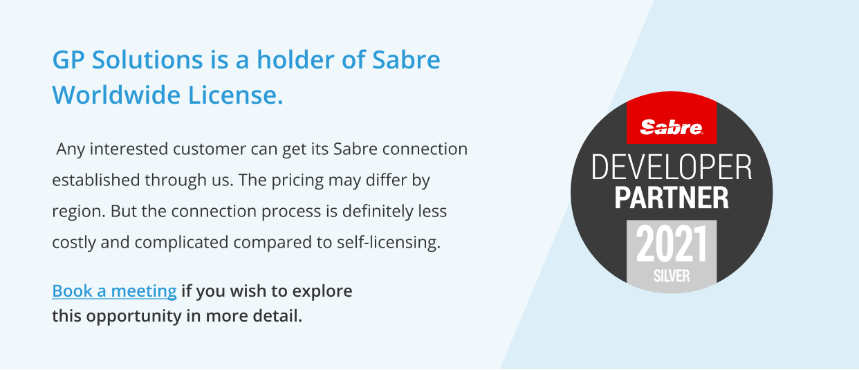GP Solutions is a holder of Sabre worldwide licence